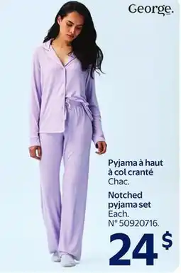 Walmart Notched pyjama set offer