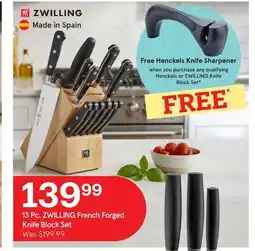 Kitchen Stuff Plus 13 Pc. ZWILLING French Forged Knife Block Set offer