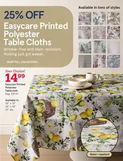 Kitchen Stuff Plus Easycare Printed Polyester Table Cloths offer