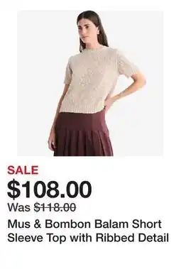 TSC Stores Mus & Bombon Balam Short Sleeve Top with Ribbed Detail offer