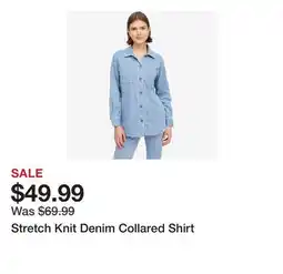 TSC Stores Stretch Knit Denim Collared Shirt offer