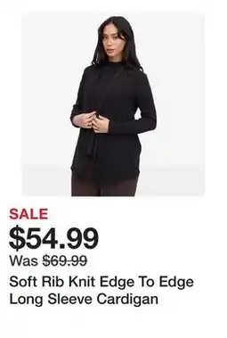 TSC Stores Soft Rib Knit Edge To Edge Long Sleeve Cardigan offer