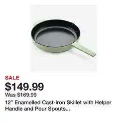 TSC Stores 12 Enamelled Cast-Iron Skillet with Helper Handle and Pour Spouts (pistachio) offer
