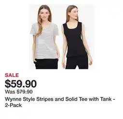 TSC Stores Wynne Style Stripes and Solid Tee with Tank - 2-Pack offer
