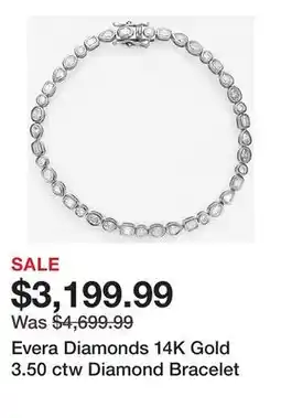 TSC Stores Evera Diamonds 14K Gold 3.50 ctw Diamond Bracelet offer
