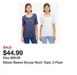 TSC Stores Elbow Sleeve Scoop Neck Tops: 2-Pack offer