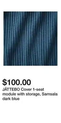 IKEA JÄTTEBO Cover 1-seat module with storage, Samsala dark blue offer