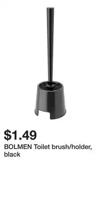 IKEA BOLMEN Toilet brush/holder, black offer