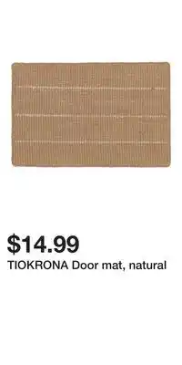 IKEA TIOKRONA Door mat, natural offer