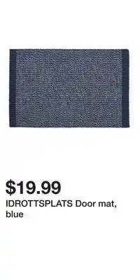 IKEA IDROTTSPLATS Door mat, blue offer