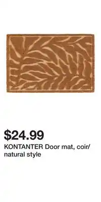 IKEA KONTANTER Door mat, coir/natural style offer