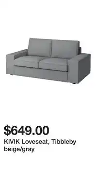 IKEA KIVIK Loveseat, Tibbleby beige/gray offer