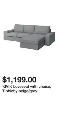 IKEA KIVIK Loveseat with chaise, Tibbleby beige/gray offer