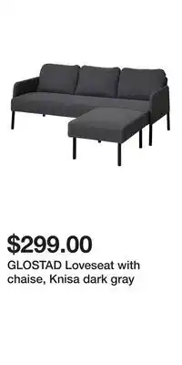IKEA GLOSTAD Loveseat with chaise, Knisa dark gray offer