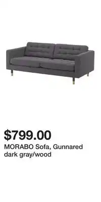 IKEA MORABO Sofa, Gunnared dark gray/wood offer