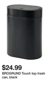 IKEA BROGRUND Touch top trash can, black offer