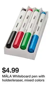 IKEA MÅLA Whiteboard pen with holder/eraser, mixed colors offer