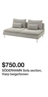 IKEA SÖDERHAMN Sofa section, Viarp beige/brown offer
