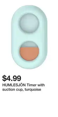 IKEA HUMLESJÖN Timer with suction cup, turquoise offer