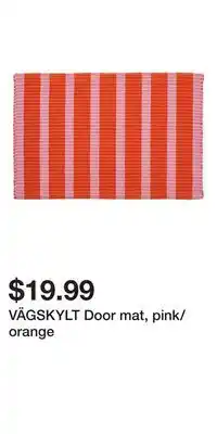 IKEA VÄGSKYLT Door mat, pink/orange offer