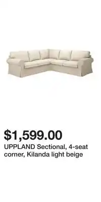 IKEA UPPLAND Sectional, 4-seat corner, Kilanda light beige offer