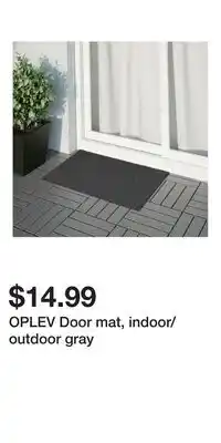 IKEA OPLEV Door mat, indoor/outdoor gray offer