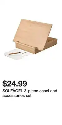 IKEA SOLFÅGEL 3-piece easel and accessories set offer