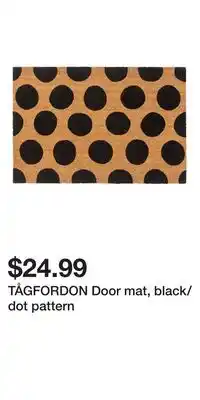 IKEA TÅGFORDON Door mat, black/dot pattern offer