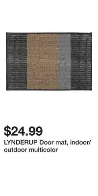 IKEA LYNDERUP Door mat, indoor/outdoor multicolor offer