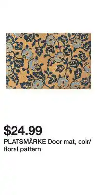IKEA PLATSMÄRKE Door mat, coir/floral pattern offer