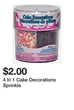 Dollarama 4 In 1 Cake Decorations Sprinkle offer