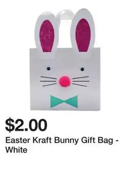Dollarama Easter Kraft Bunny Gift Bag - White offer