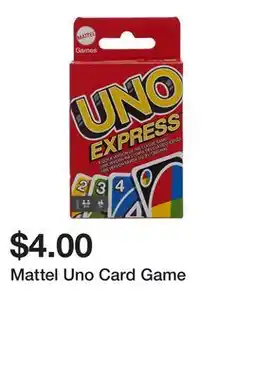Dollarama Mattel Uno Card Game offer