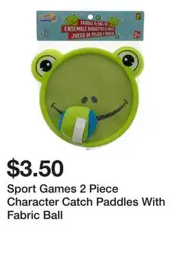Dollarama Sport Games 2 Piece Character Catch Paddles With Fabric Ball offer