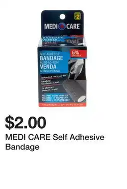 Dollarama MEDI CARE Self Adhesive Bandage offer