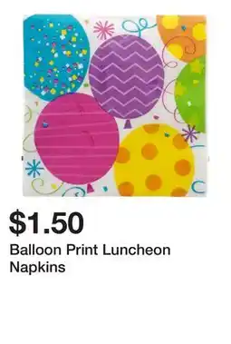 Dollarama Balloon Print Luncheon Napkins offer