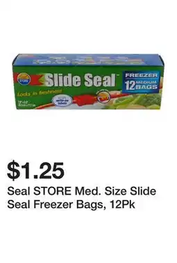 Dollarama Seal STORE Med. Size Slide Seal Freezer Bags offer