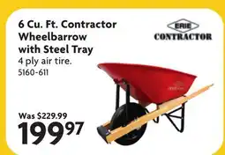 Home Hardware 6 Cu. Ft. Contractor Wheelbarrow with Steel Tray offer