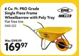 Home Hardware 6 Cu. Ft. PRO Grade Single Piece Frame Wheelbarrow with Poly Tray offer