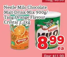 Fresh Value Nestle Milo Chocolate Malt Drink Mix 900g/Tang Orange Flavour Crystal 2.2kg offer
