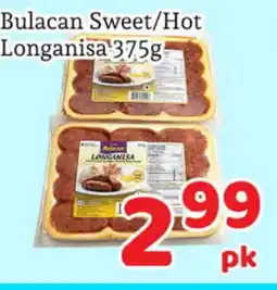 Fresh Value Bulacan Sweet/Hot Longanisa offer