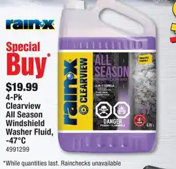 PartSource Rain-x 4-Pk Clearview All Season Windshield Washer Fluid -47°C offer