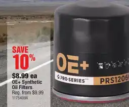PartSource OE+ Synthetic Oil Filters offer