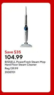 Staples BISSELL PowerFresh Steam Mop Hard Floor Steam Cleaner offer