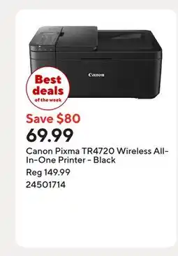 Staples Canon Pixma TR4720 Wireless All-In-One Printer - Black offer