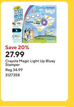 Staples Crayola Magic Light Up Bluey Stamper offer