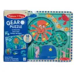 Staples Melissa & Doug Wooden Underwater Jigsaw Spinning Gear Puzzle - 18 Pieces offer