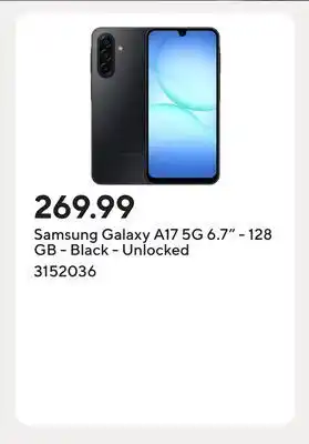 Staples Samsung Galaxy A17 5G 6.7 - 128 GB - Black - Unlocked offer