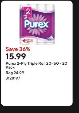 Staples Purex 2-Ply Triple Roll 20= offer