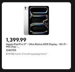 Staples Apple iPad Pro 11 - Ultra Retina XDR Display - Wi-Fi - M5 Chip - 256 GB - Silver offer